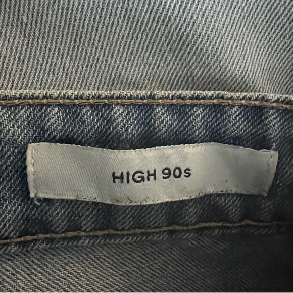 Cotton On Light Wash Straight Leg Relaxed High 90s Jeans Sz 4 Snake Embroidered - Picture 7 of 9